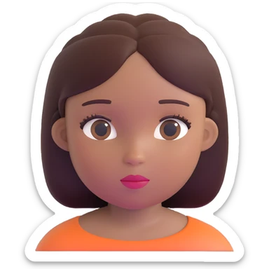 Black girl with fair skin, round face, and straight hair sticker