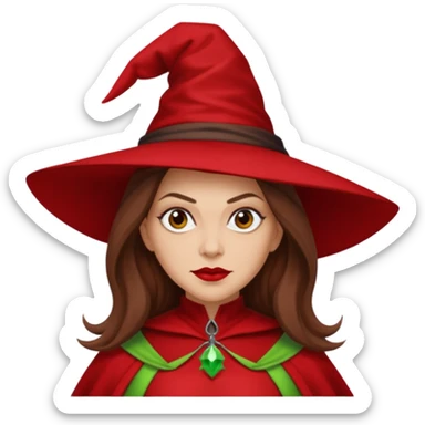 Wicked Witch of the East from the Wizard of Oz with long brown hair, light skin, red outfit sticker