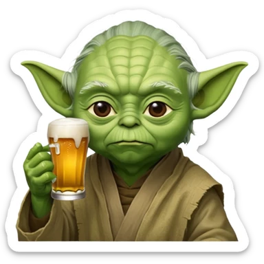 Maître yoda buvant une bière sticker