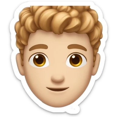 Shirtless white twink man with brown reddish hairs and blue eyes sticker