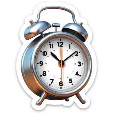 an alarm clock ringing at sunrise, simple and expressive sticker