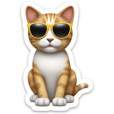 Cat with sunglasses sticker