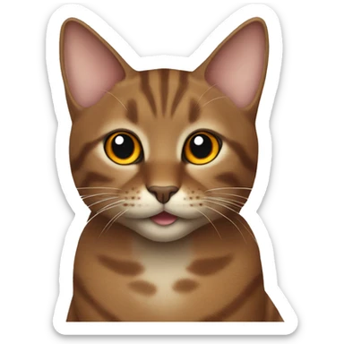 brown reed cat with orange nose  sticker