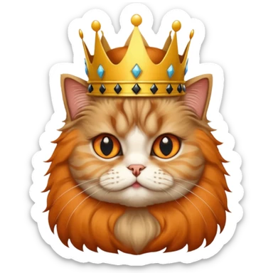 Persian cat tabby with crown king M on head sticker
