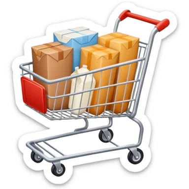 carrito de compras leche care  huevos carne sticker