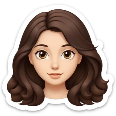 The young woman's face is rendered with the soft, rounded lines characteristic of Ghibli characters, giving her a youthful, innocent appearance. Her eyes are large and luminous, filled with a gentle warmth and a hint of quiet contemplation. Her smile is soft and subtle, conveying a sense of genuine kindness and inner peace.

Her hair, a cascade of dark, flowing strands, is rendered with meticulous detail. Each strand is carefully defined, catching the light and creating a sense of natural movement. The texture of her hair is soft and inviting, almost tangible. sticker