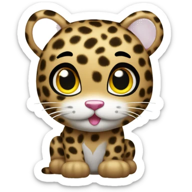Leopard hello kitty sticker