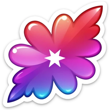 color gradient between red and purple glitter flash sticker