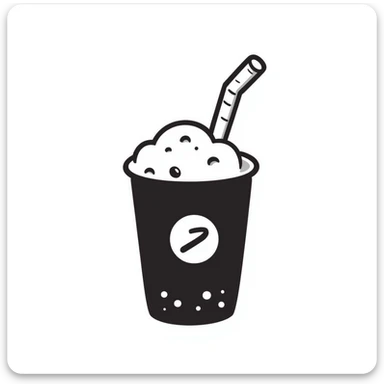 hand-drawn doodle of a boba tea cup with straw and pearls sticker