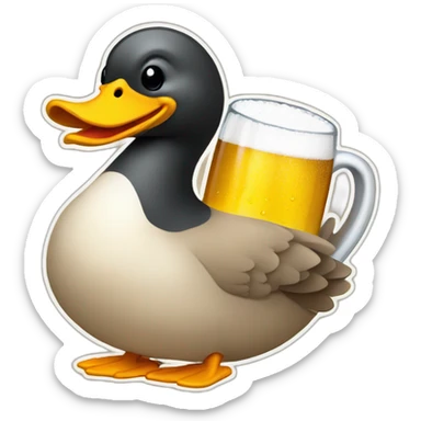 pato bebiendo jarra cerveza sticker