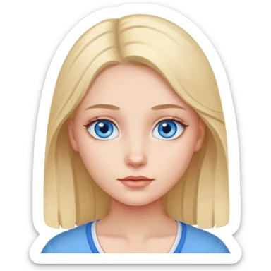 realistic portrait of girl with blue eyes sticker