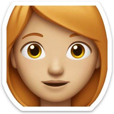 ginger girl with straight hair and asian eyes sticker