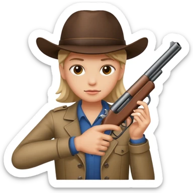 As un emoji con pistola en la mano sticker