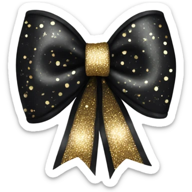 black sparkly bow sticker