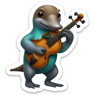 Platypus playing a fiddle sticker