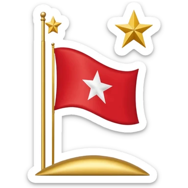 Bandeira do Pará em cor vermelho e um banco n vertical e uma estrela dourada no centro sticker