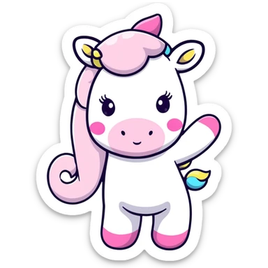 Unicorn with a bonnet sticker