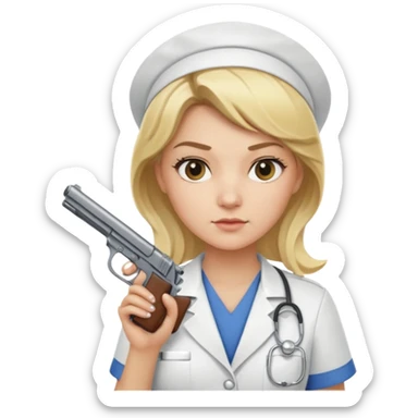blonde nurse with a gun sticker