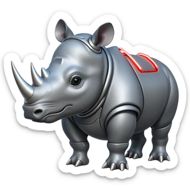 Cyborg rhino with lasers sticker