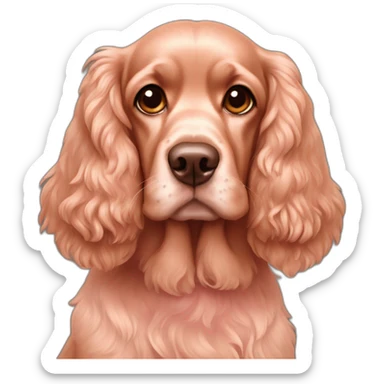 Pink cocker spaniel with brown eyes  sticker