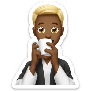 College graduate drinking coffee sticker