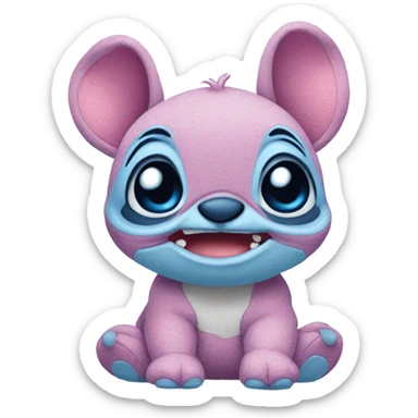 Peluche de stich en niña cute coquette  sticker