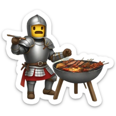 knight eating filipino bbq sticker