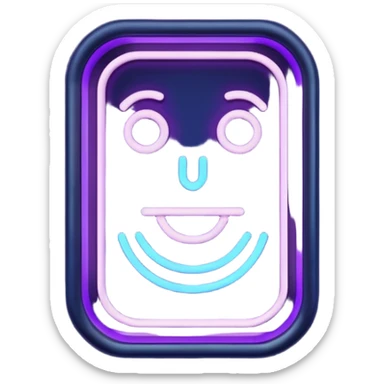 Neon sign 18+ in dark purple and dark blue tones sticker