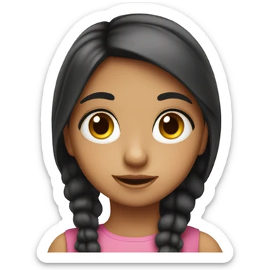 Cute hispanic girl with big eyes sticker