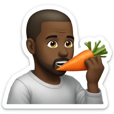 Kanye eating a carrot sticker