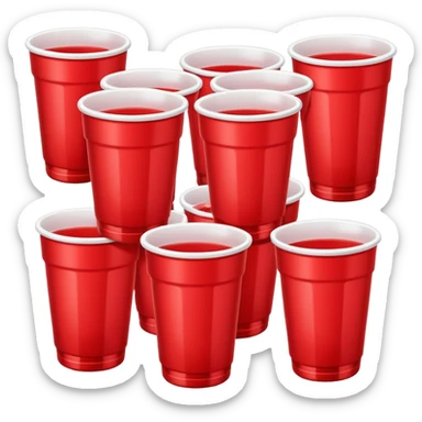 red beer pong cup sticker