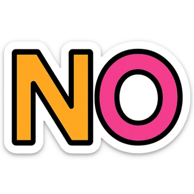 the word NO sticker