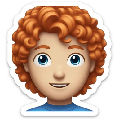 red hair boy with blue eyes and freckles sticker