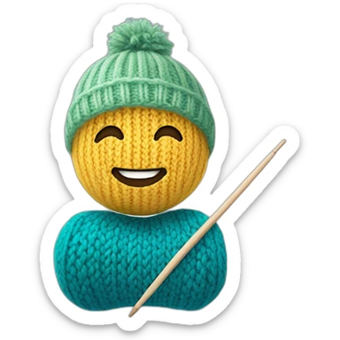 Knitting with knitting needles sticker