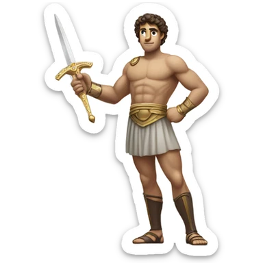 Theseus the greek hero holding a sword sticker