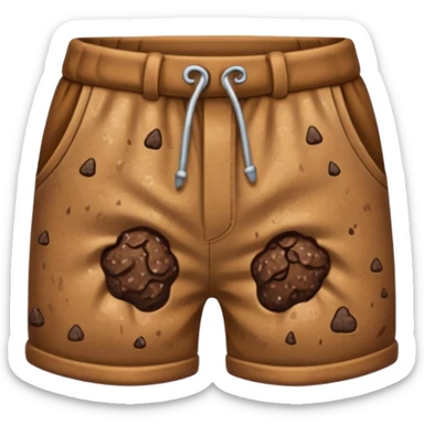 Poop wearing shorts sticker
