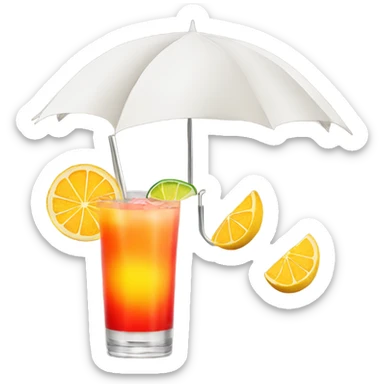 tequila sunrise with paper umbrella  sticker