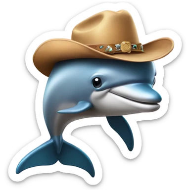 Dolphin in a cowboy hat sticker