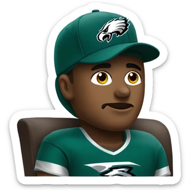 Philadelphia eagles fan falling asleep while sitting on a chair sticker
