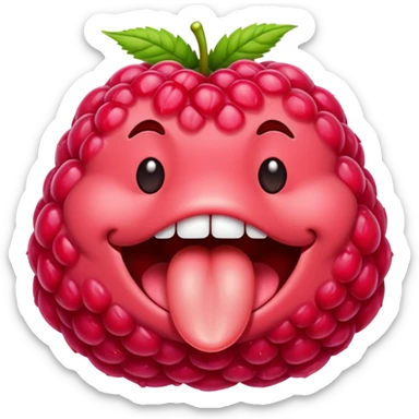 Raspberry tongue sticker