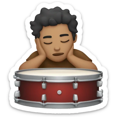 Tired drummer falling asleep sticker