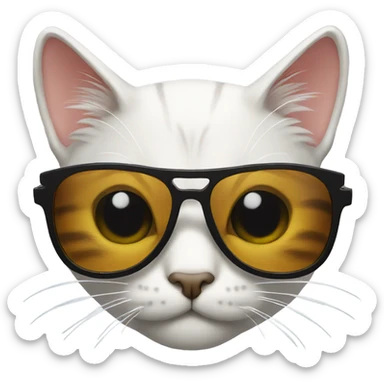 Cat with sunglasses sticker