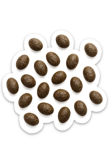 feci di animale a pallini viste dall'alto, isolate su sfondo bianco sticker