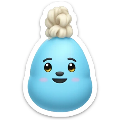 A pastel blue squeaky toy sticker