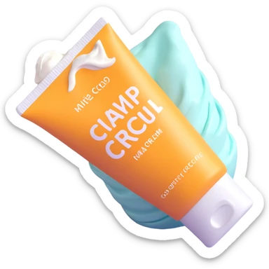 empty crumpled hand cream tube, pastel colors, very squished and wrinkled, cap on, no face or character, just the tube sticker