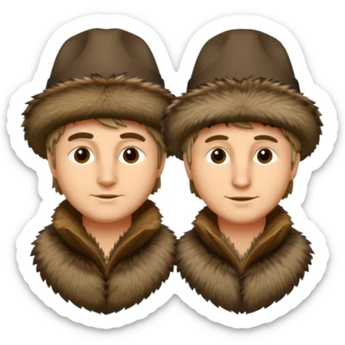 Lewis and Clark in raccoon skin hat sticker