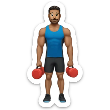 Gimnasio hombre con macuernas sticker