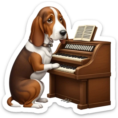 bassethound playing hammond sticker