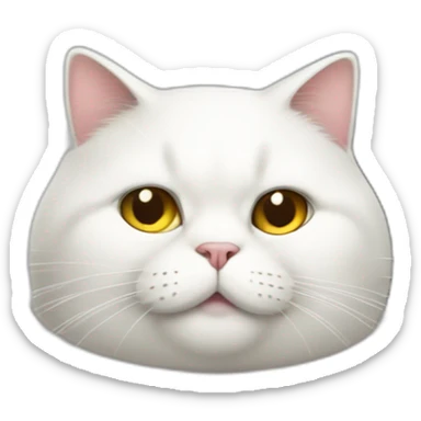 Fat-White-cat-driving-ferrari sticker