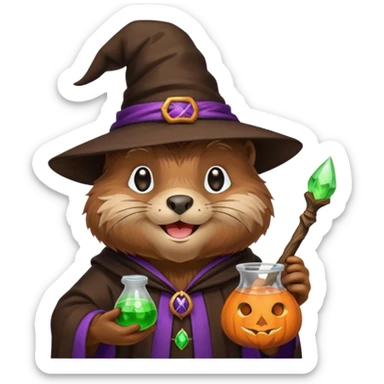 beaver in role witch sticker